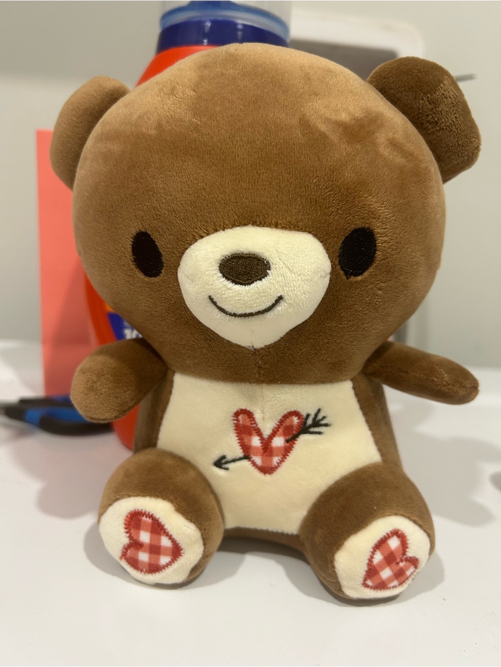 Brown Plush Bear Toy with Heart Accent - Kids Toy